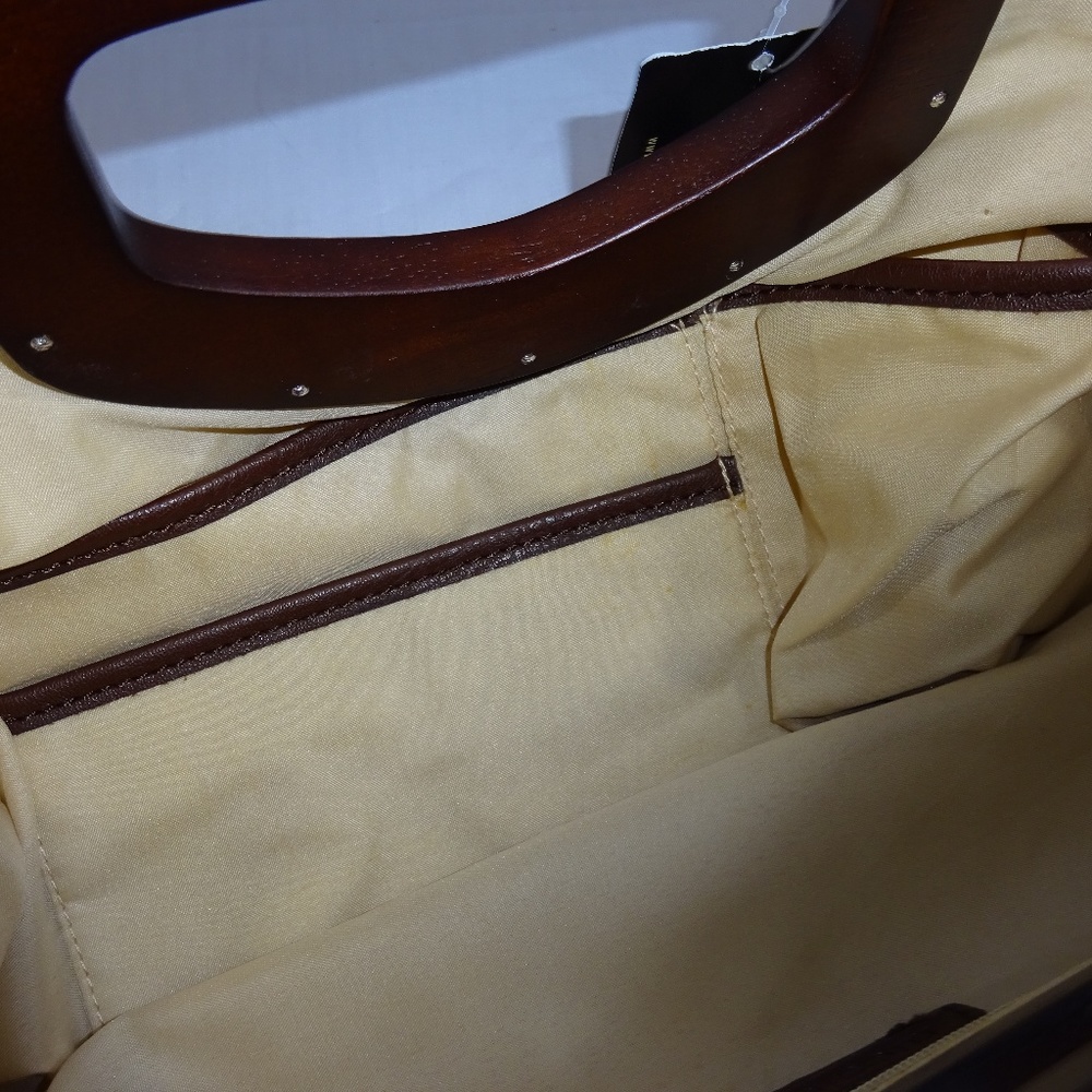 Nicole Miller Womens Handbag Top Wood Handle NWT - Picture 6 of 7